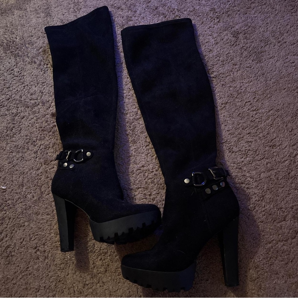 GUESS Black Knee-High Women's Boots